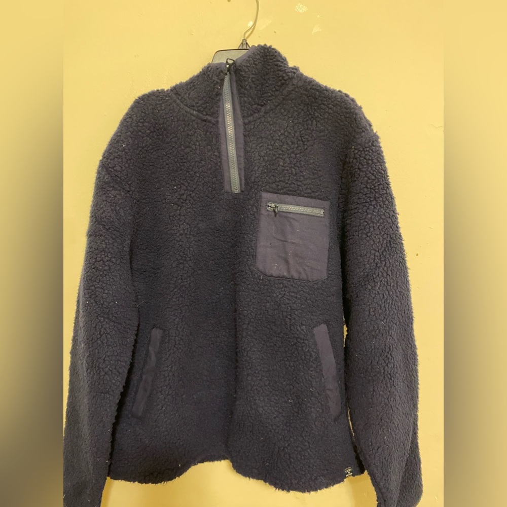 Utility Dark Blue Fleece Half-zip Lucky Brand Hoodie